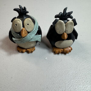Pumpkinseeds Originals Janell Berryman Penguin Figurines Set of 2 Handcrafted